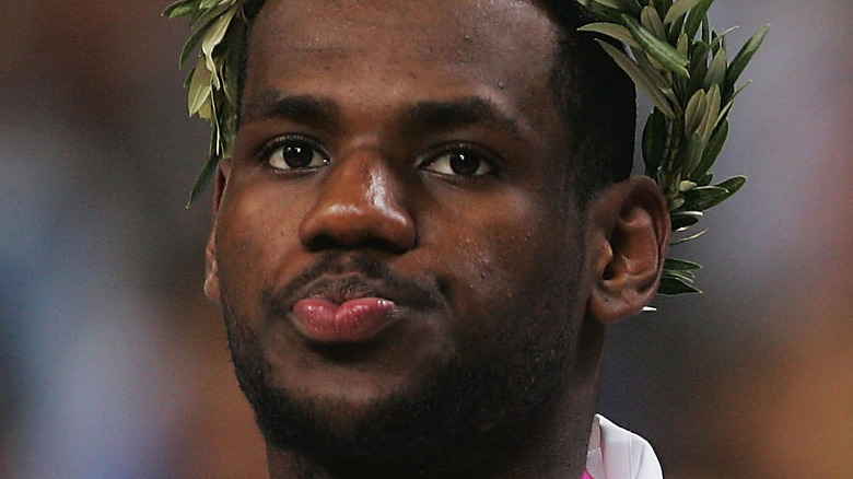 LeBron James looking disappointed
