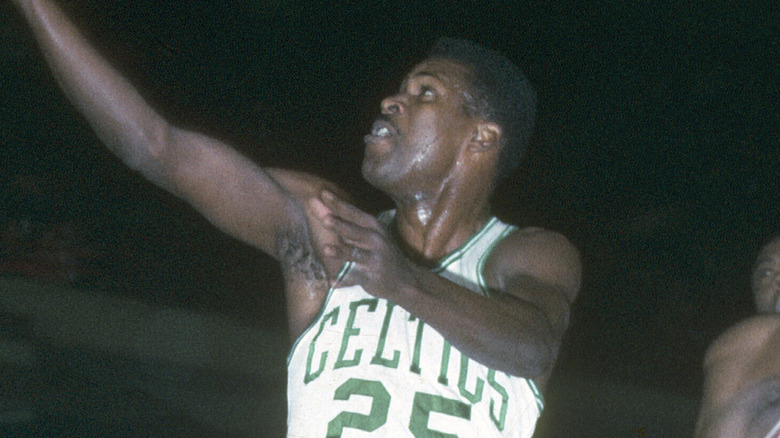 K.C. Jones jumping on court