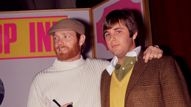 Beach Boys members Mike Love and Brian Wilson in 1966