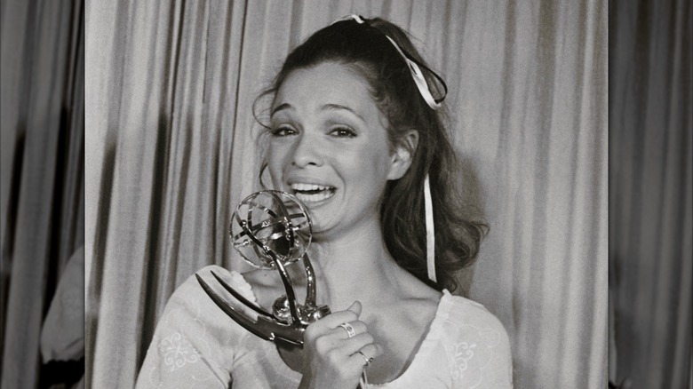 Karen Valentine holds her Emmy statuette circa early 1970s