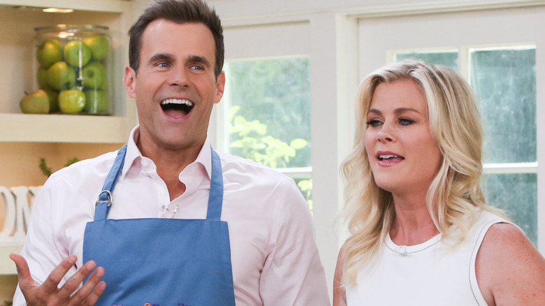Cameron Mathison and Alison Sweeney on the set of Hallmark's "Home & Family" at Universal Studios