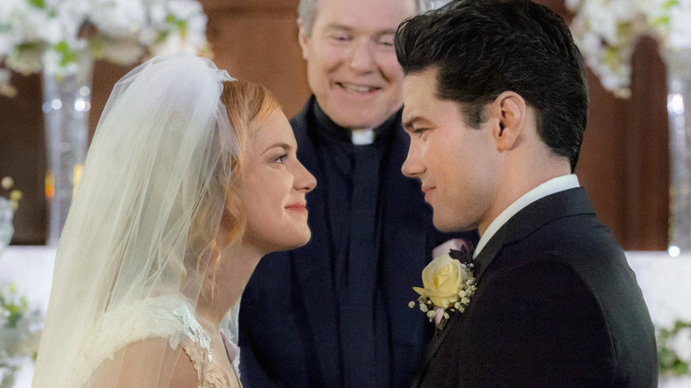 Cindy Busby and Ryan Paevey in Marrying Mr. Darcy