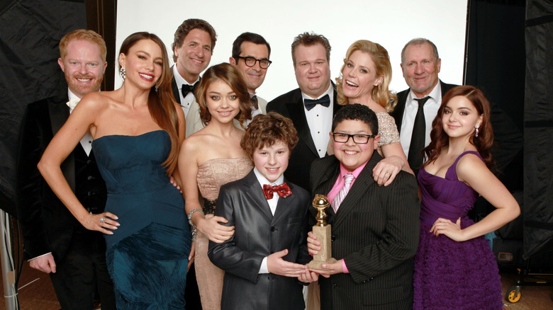 The cast of Modern Family poses in 2012