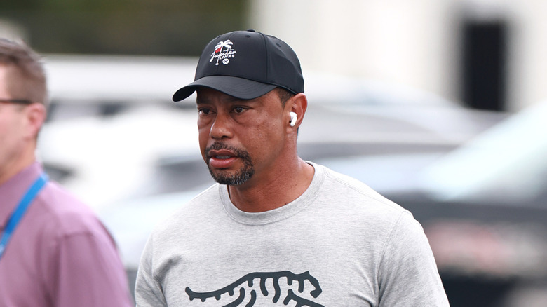 Tiger Woods looking stunned