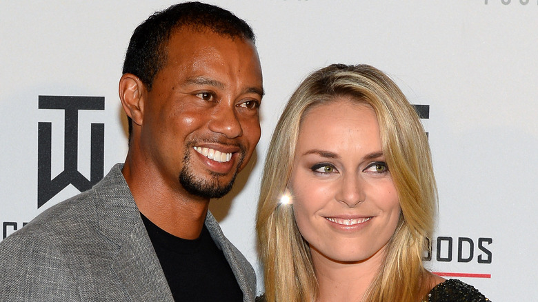 Tiger Woods and Lindsey Vonn smiling