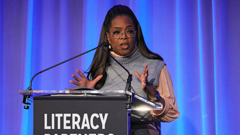 Oprah Winfrey attending the 2025 Literacy Partners Evening of Readings & Gala Dinner at Pier Sixty at Chelsea Piers