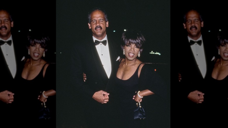 Oprah Winfrey and Stedman Graham pictured together at a black tie event