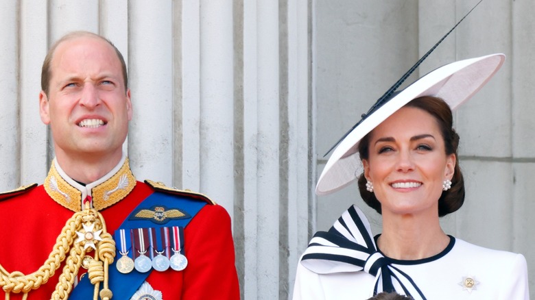 Prince William and Kate Middleton wearing a ludicrous hat