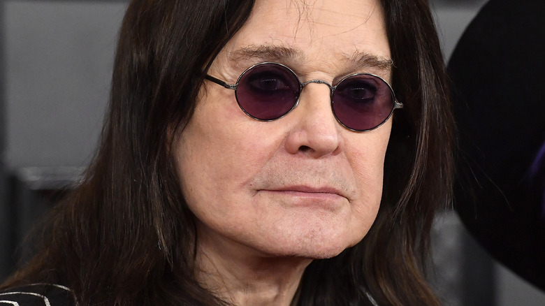 Ozzy Osbourne posing at the Grammy Awards
