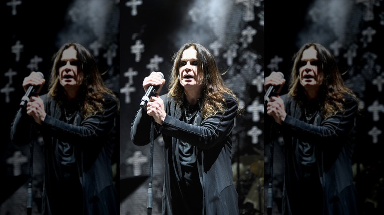 Ozzy Osbourne sings onstage