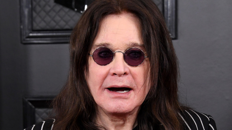 Ozzy Osbourne smiling in close-up on Grammys red carpet
