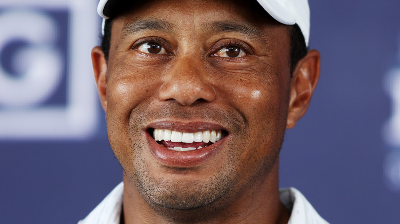 tiger woods at a press conference 