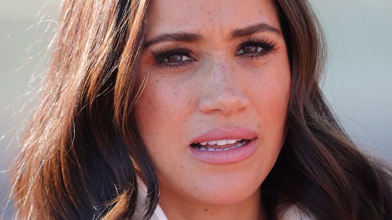 Meghan Markle frowning