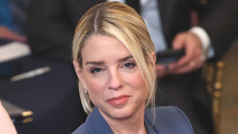 Pam Bondi with a slight frown