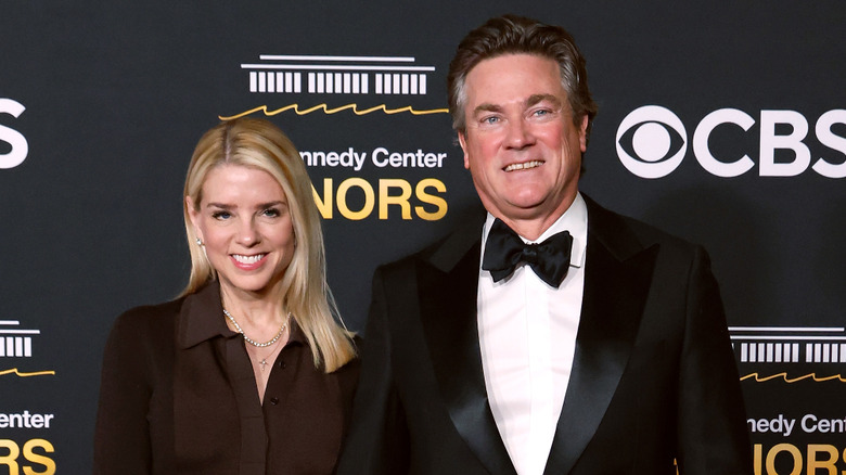 Pam Bondi and John Wakefield pose at The Kennedy Center in December 2025
