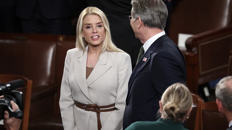 Pam Bondi wearing a $3,350 Gabriela Hearst blazer