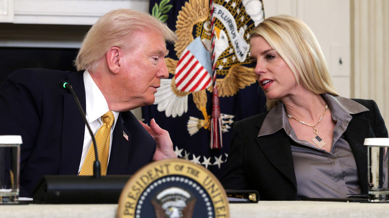 Donald Trump speaking to Pam Bondi