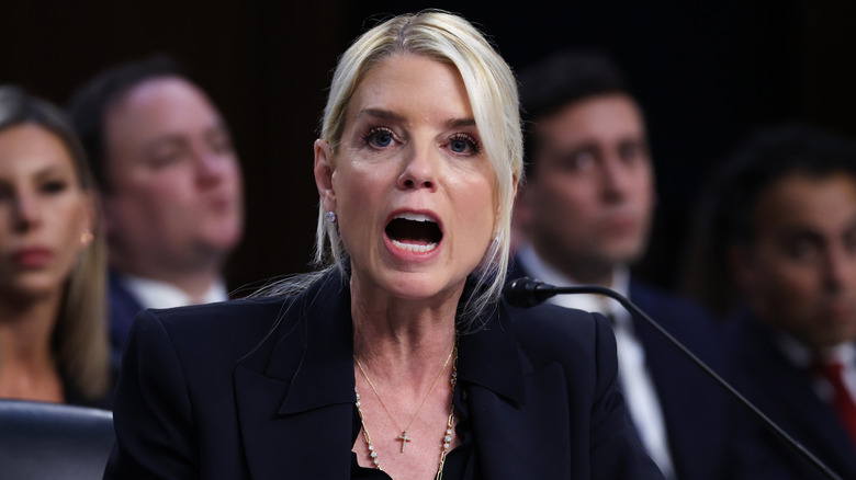Pam Bondi raises her voice in front of the Senate Judiciary Committee