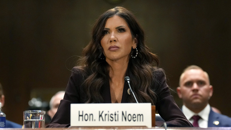 Kristi Noem with name tag