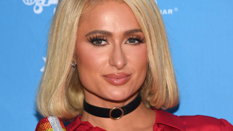 Paris Hilton posing at an event