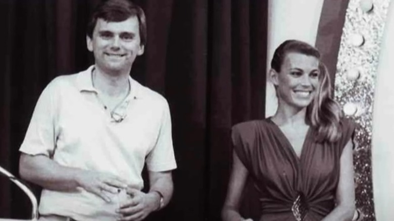 Vanna White and Pat Sajak pose together
