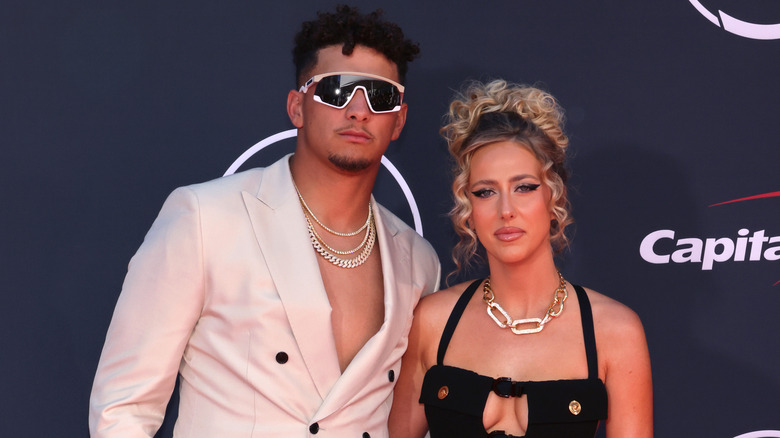 Patrick and Brittany Mahomes posing