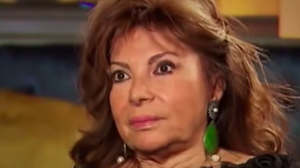 Patrizia Reggiani being interviewed