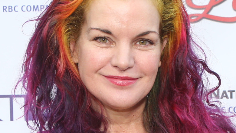 Pauley Perrette with rainbow hair