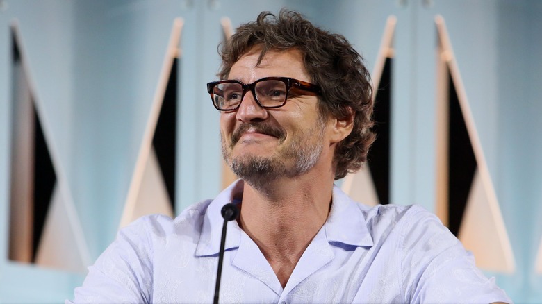 Pedro Pascal speaking at a panel