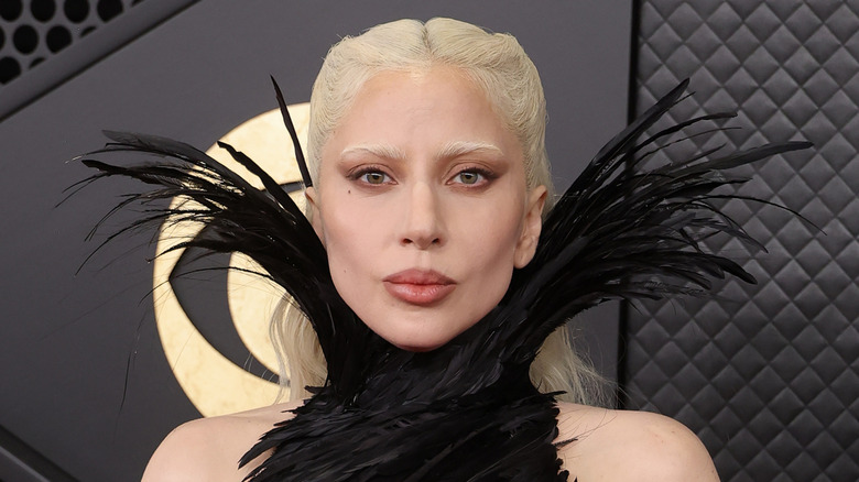 Lady Gaga on the 2026 Grammy awards red carpet.