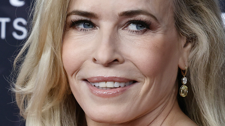 Chelsea Handler smiling slyly closeup