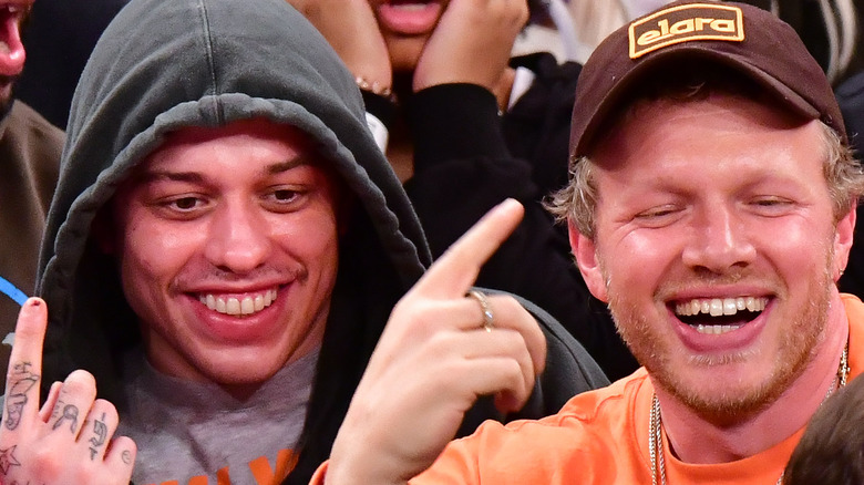 Pete Davidson and Sebastian Bear-McClard smiling