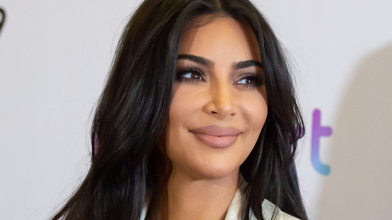 Kim Kardashian smiling