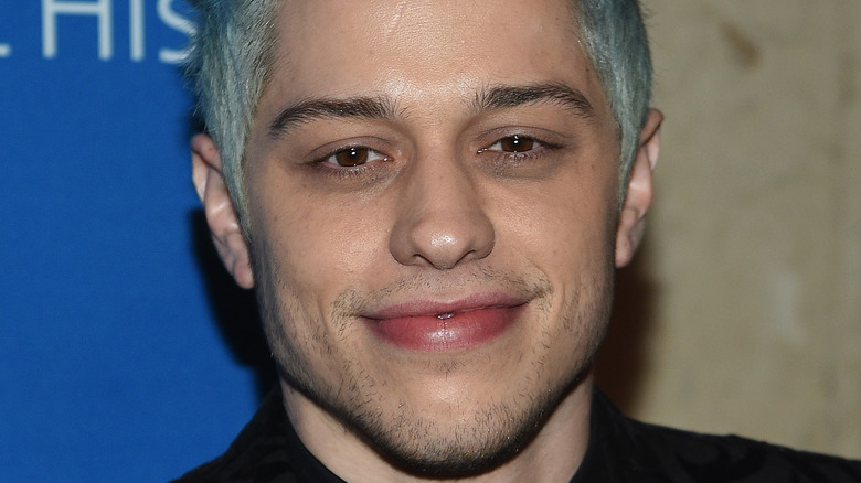 Pete Davidson with platinum blonde hair