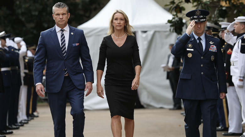 Pete and Jennifer Hegseth at a 9/11 ceremony.