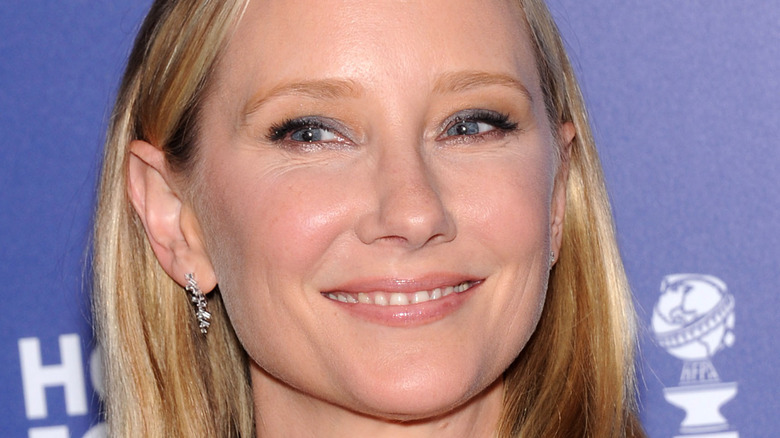 Anne Heche long blonde hair smiling