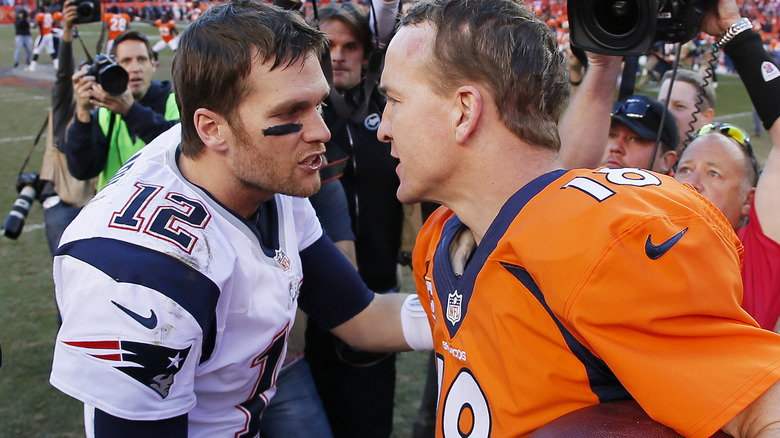 Peyton Manning, Tom Brady, talking
