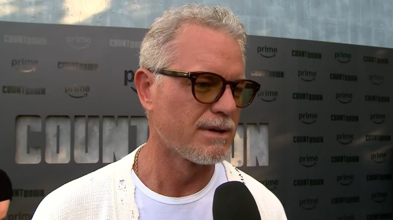 Eric Dane speaking to a reporter at his final red carpet appearance.