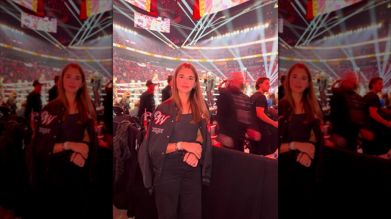 Kai Trump attending a boxing match