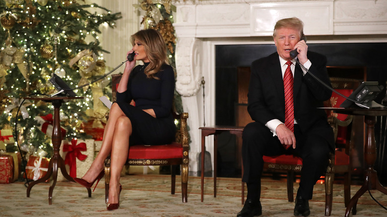 Melania and Donald Trump making calls to children ahead of Christmas.