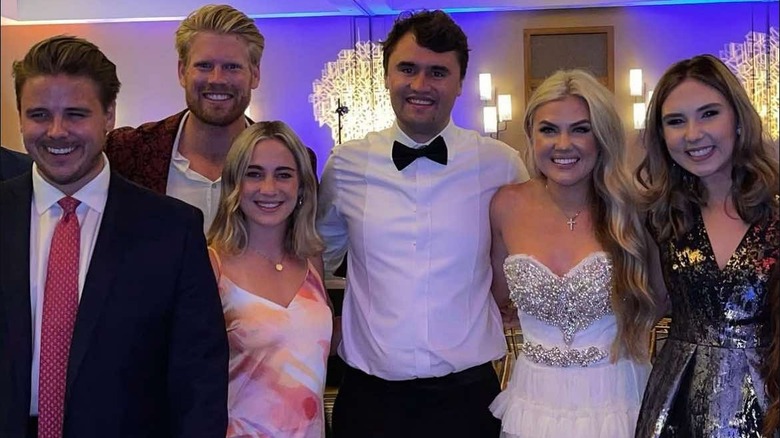Erika and Charlie Kirk with their wedding guests.