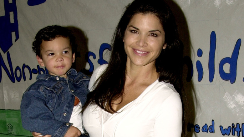 Lauren Sánchez Bezos smiling with her son Nikko in a pre-plastic surgery photo