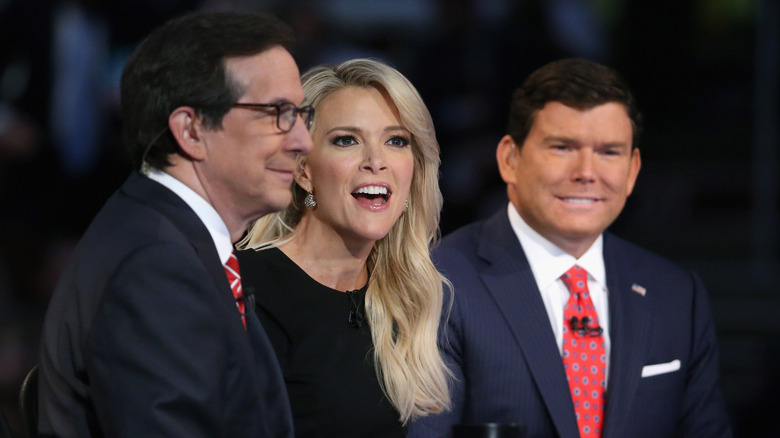 Megyn Kelly moderating the Republican presidential debate.