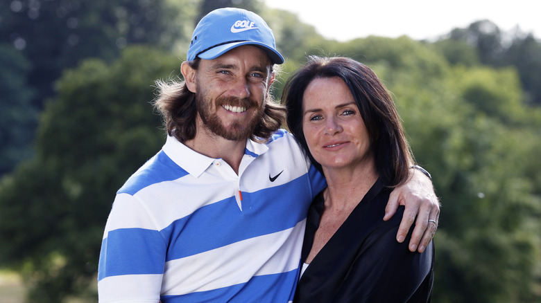 Tommy Fleetwood with Clare Fleetwood at Sandiway Golf Club