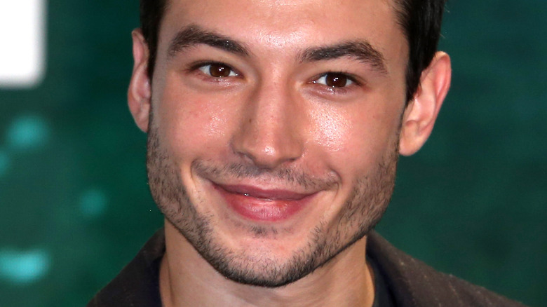 Ezra Miller at "Justice League" premiere in 2017