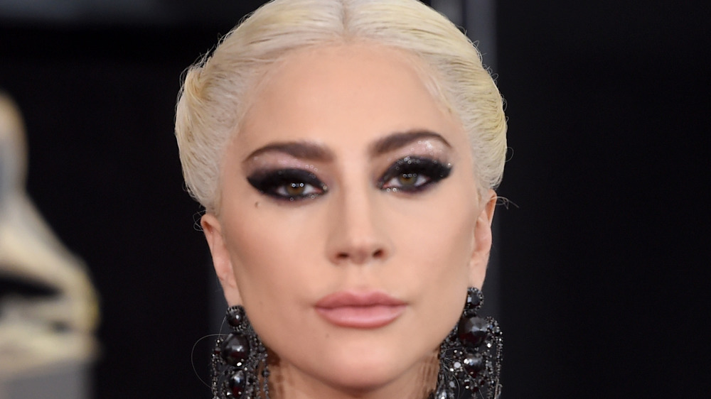 Lady Gaga strikees a fierce pose on the red carpet