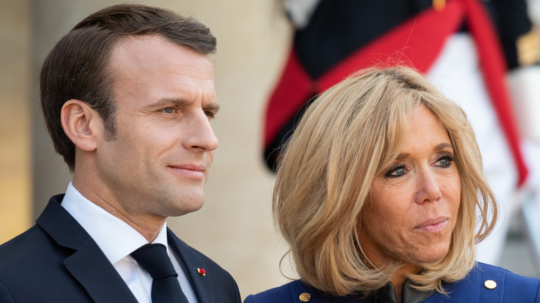Emmanuel and Brigitte Macron at an event 
