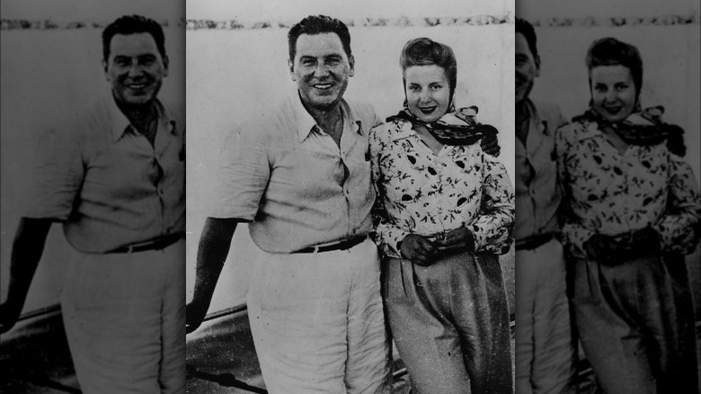 Eva and Juan Peron posing together