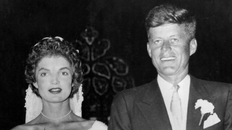 John and Jackie Kennedy on their wedding day 