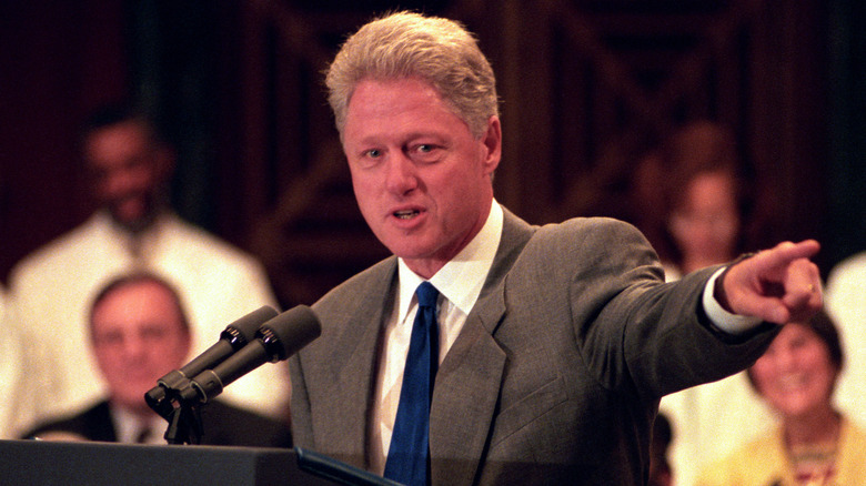 Bill Clinton pointing